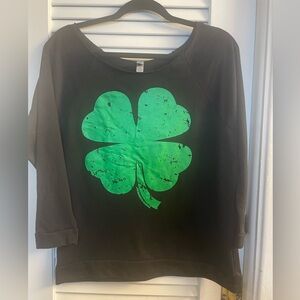 Next Level Size M Lightweight Distressed Shamrock StPatrick’s Day Raw Neck Shirt